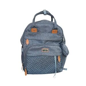 BabbleRoo Diaper Mommy Bag Backpack Grey Quilted Tote Stroller Straps Insultated